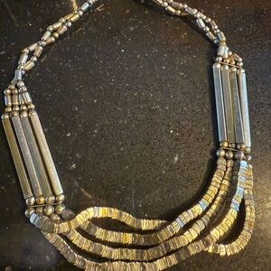 Metalwork  Silver and Gold segment Necklace Egyptian style